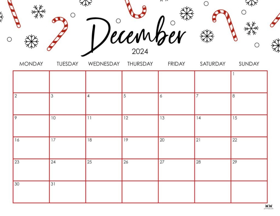 December  Calendars -  FREE Printables  Printabulls