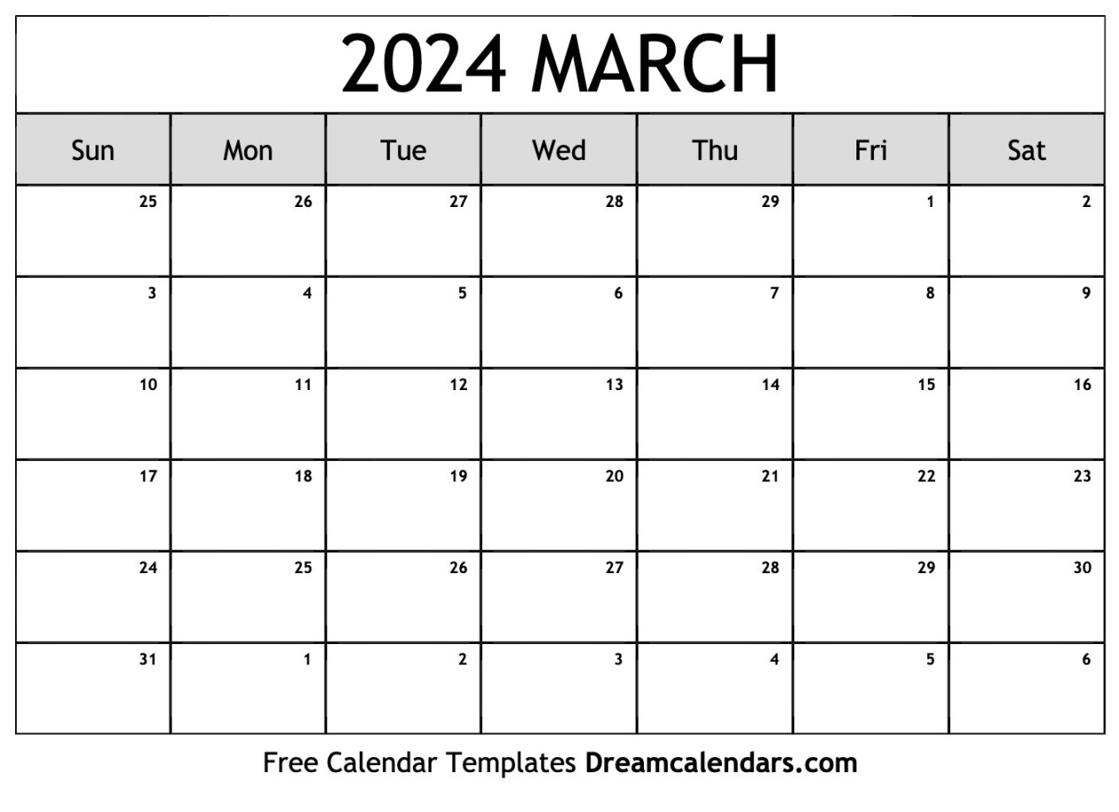 March  calendar  Free blank printable with holidays