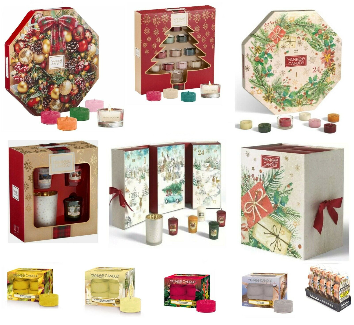 Yankee Candle Advent Calendar Christmas Scented Candles Gift Set,  Tea  Lights