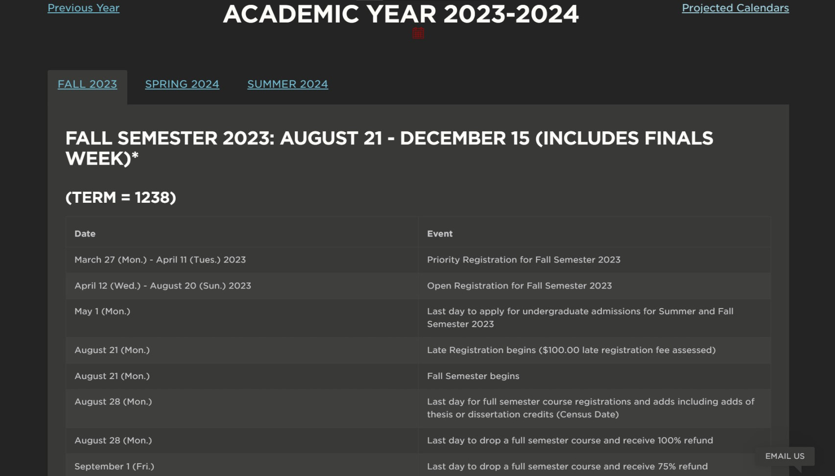 Academic Calendar  Announce  University of Nebraska-Lincoln