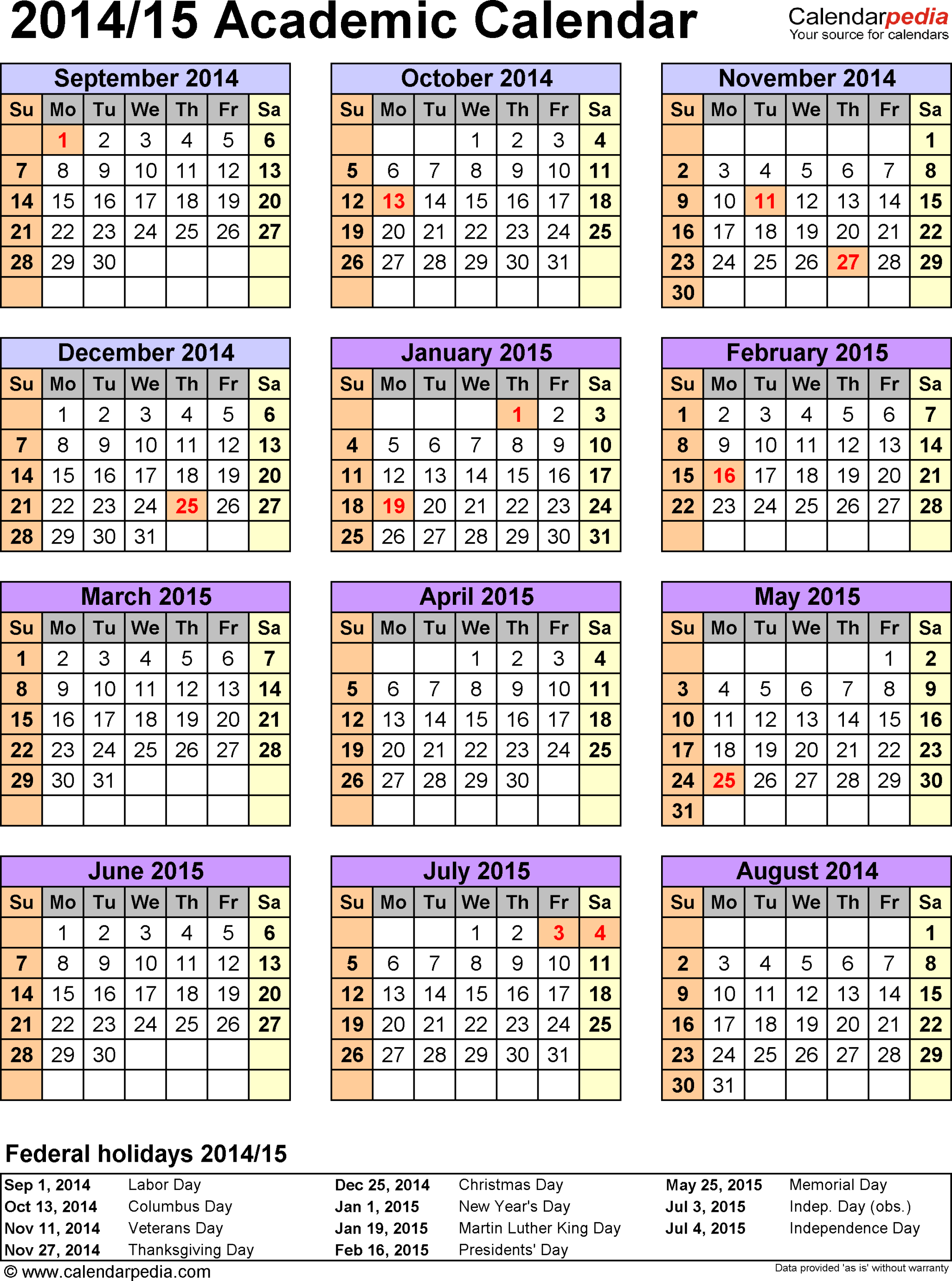 Academic Calendar-CDS  Department of Education