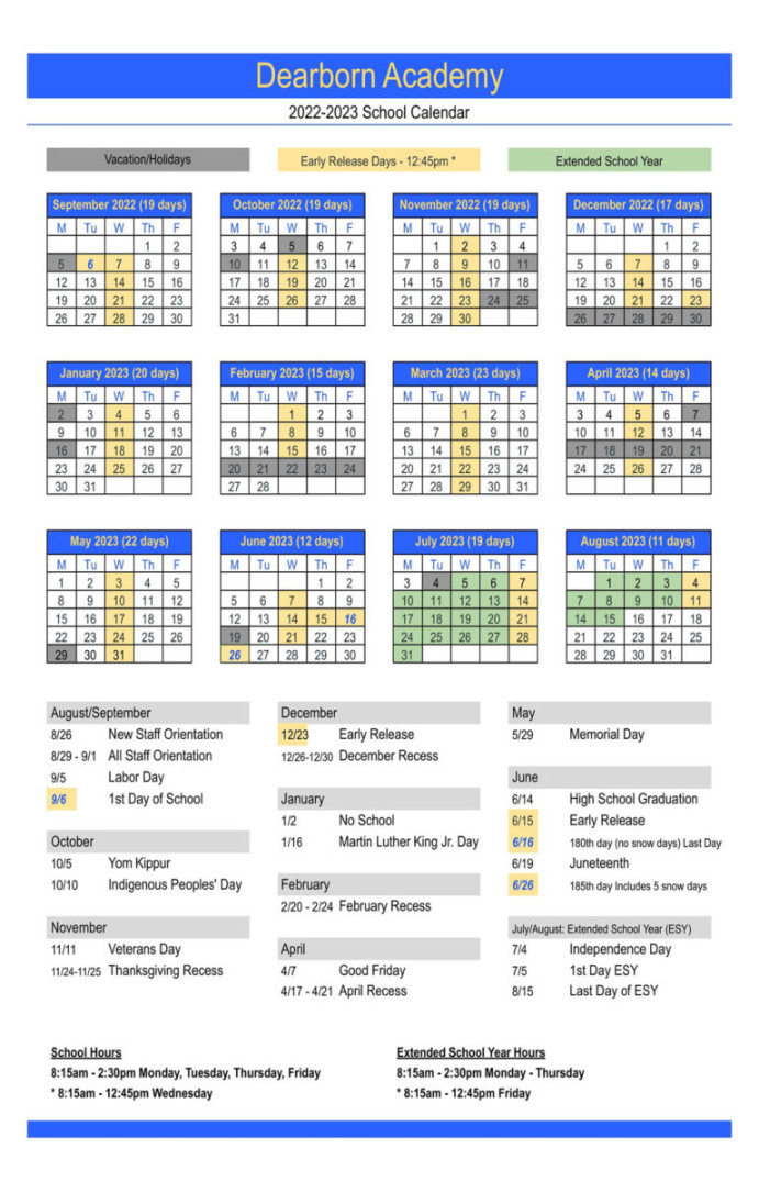 Academic Calendar Umich Dearborn