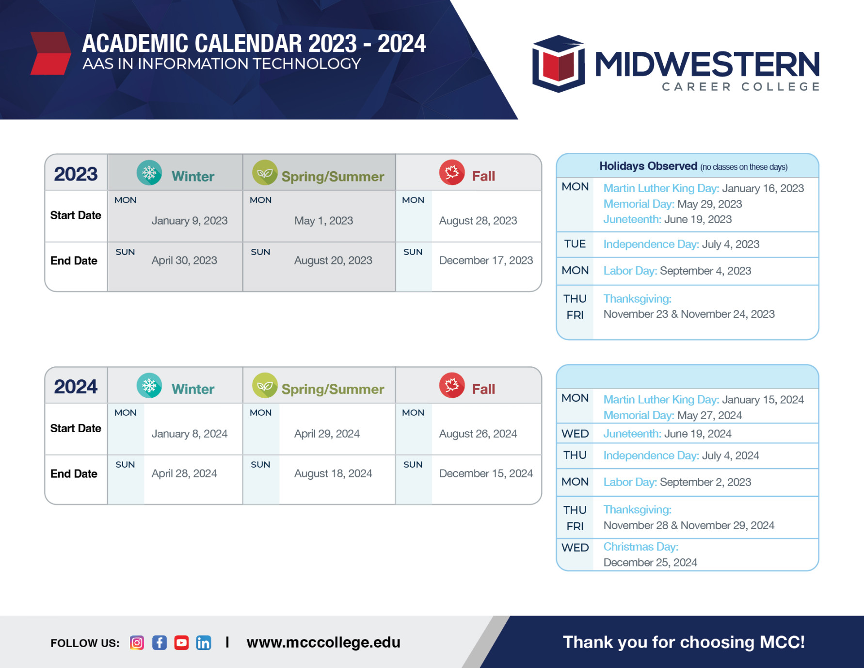 Academic Calendars