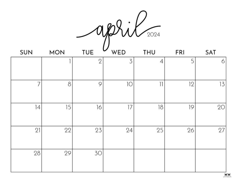 April 2024 Calendar Pdf