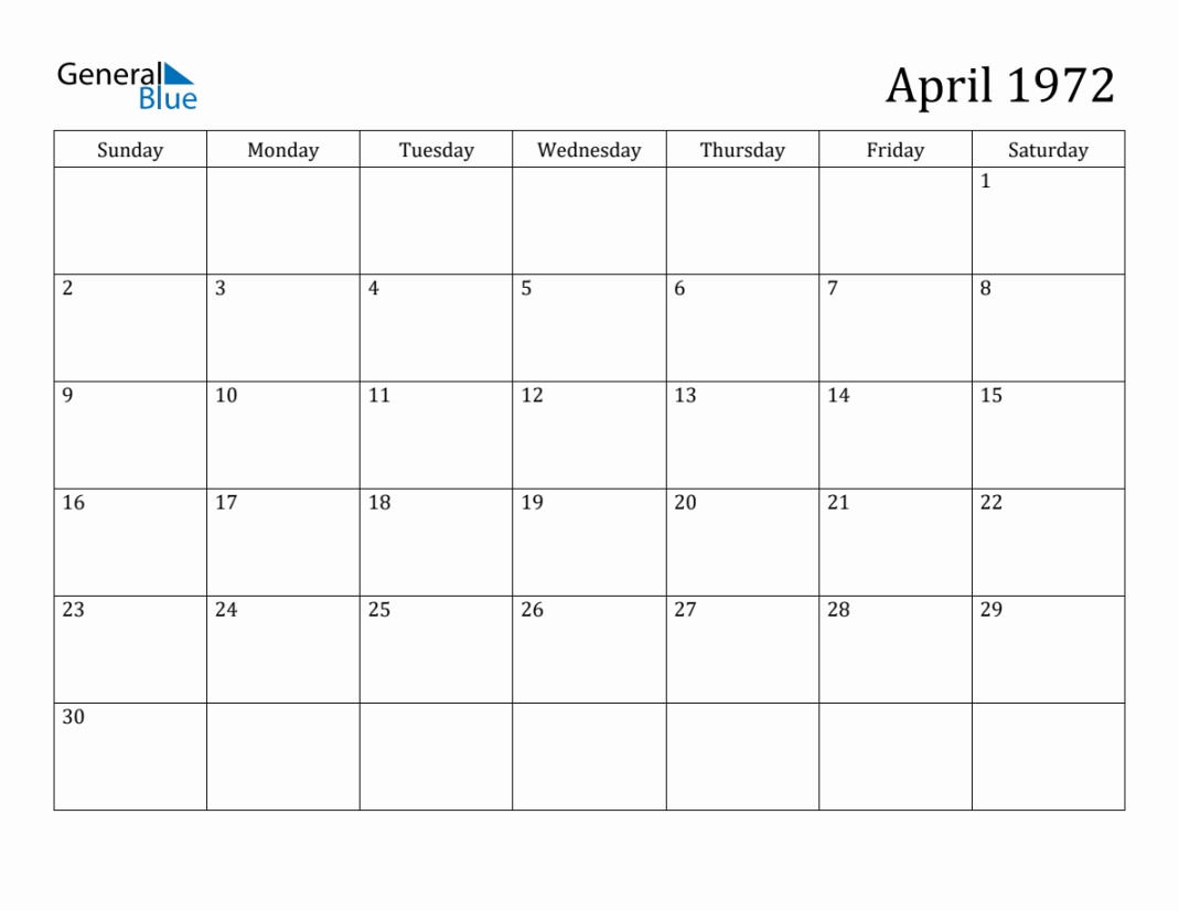 April  Monthly Calendar