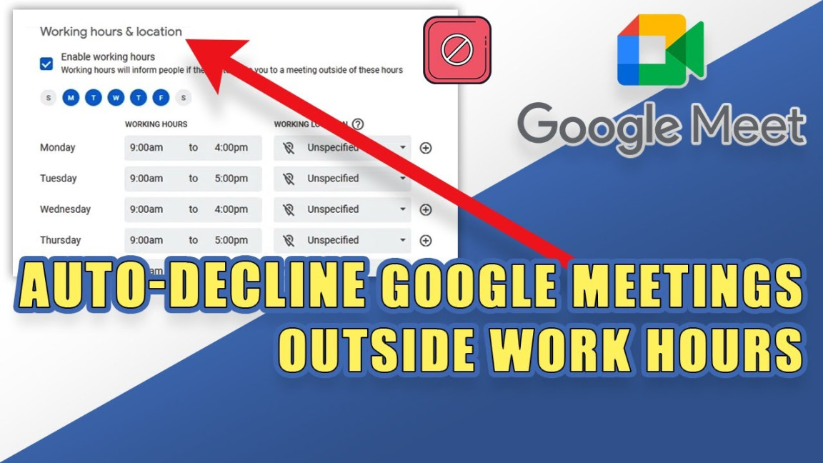 Auto-Decline Google Meetings Outside Specific Hours (Gmail Web & Android)