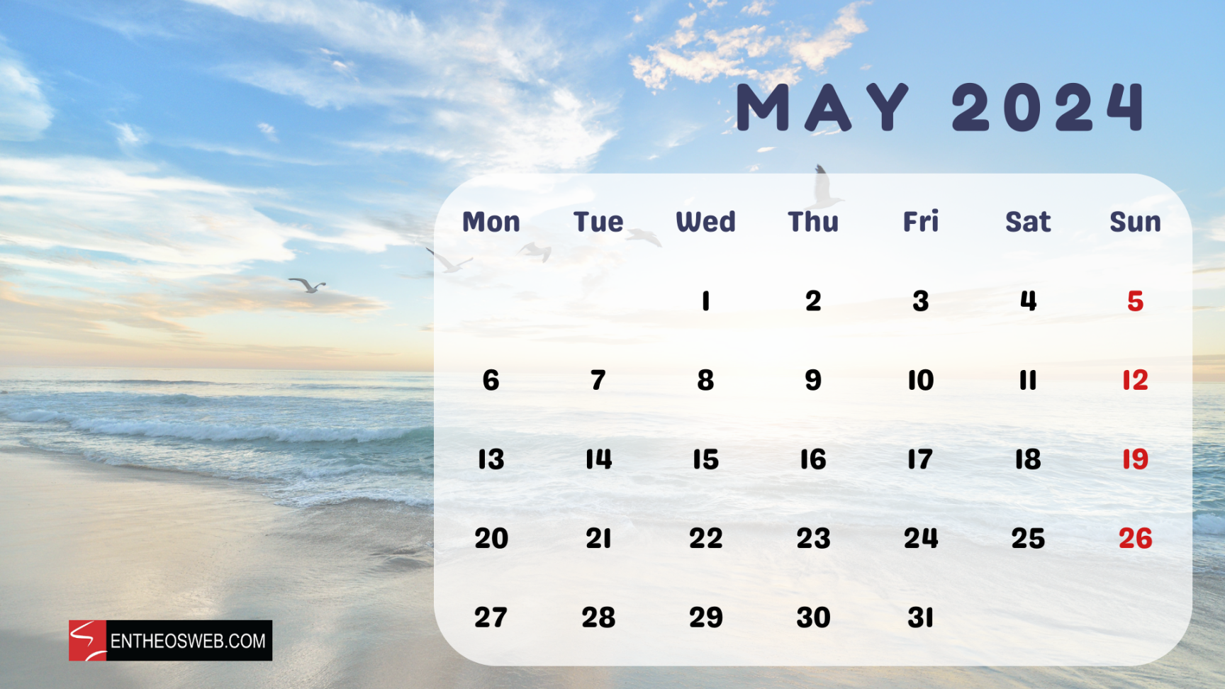 Beaches  Calendar – Printable & Desktop Wallpaper  EntheosWeb