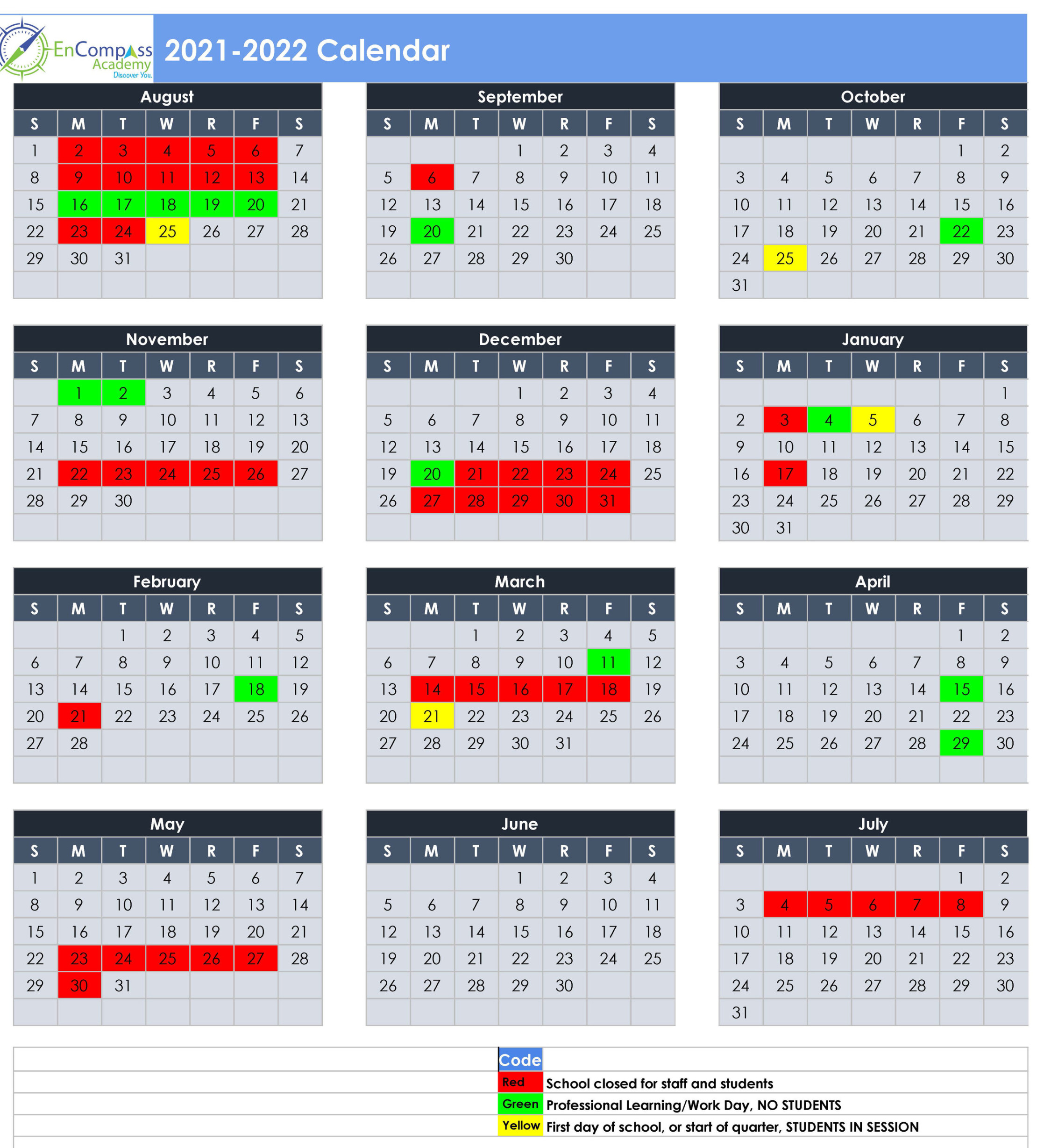 Calendar — EnCompass Academy