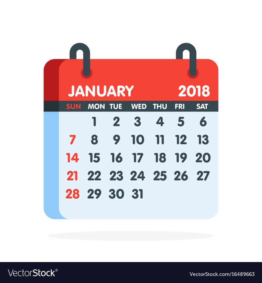 Calendar for  year full month of january icon Vector Image