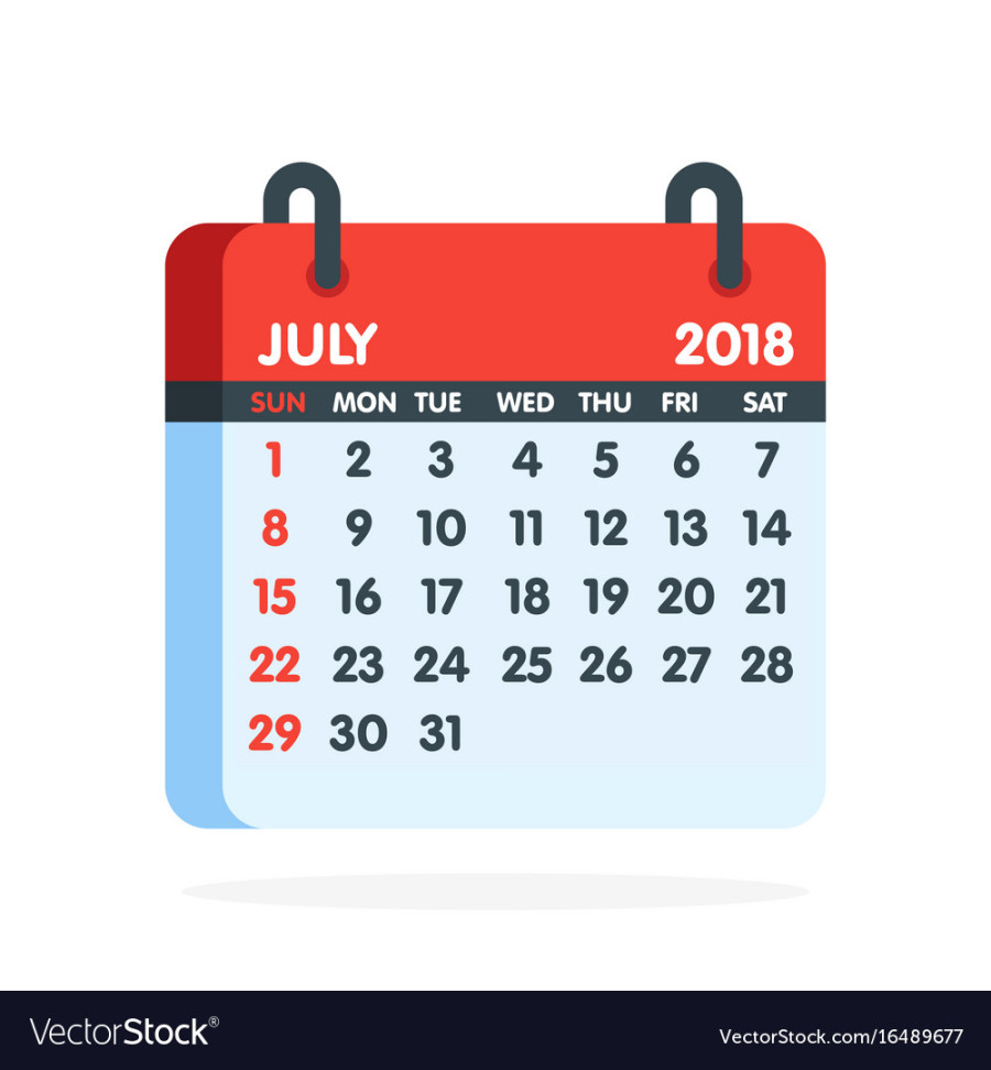 Calendar for  year full month of july icon Vector Image