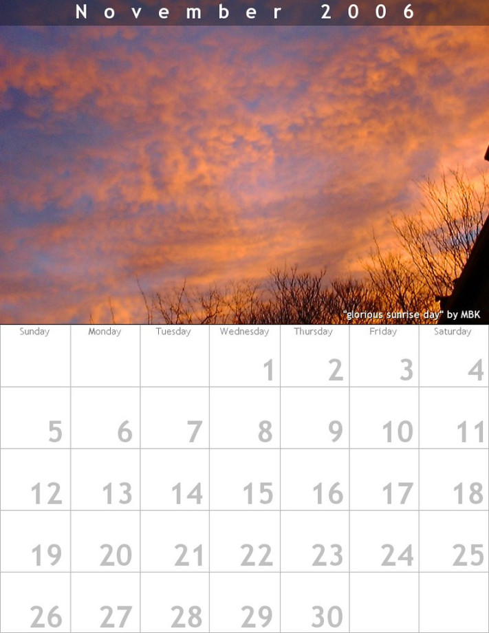 calendar November   Created with fd