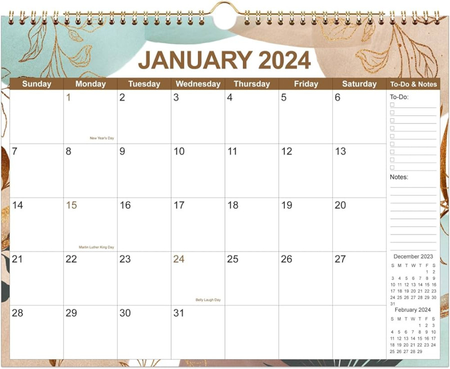 Calendar - Wall Calendar  from January  to December ,   Months Calendars with Thick Paper, " x