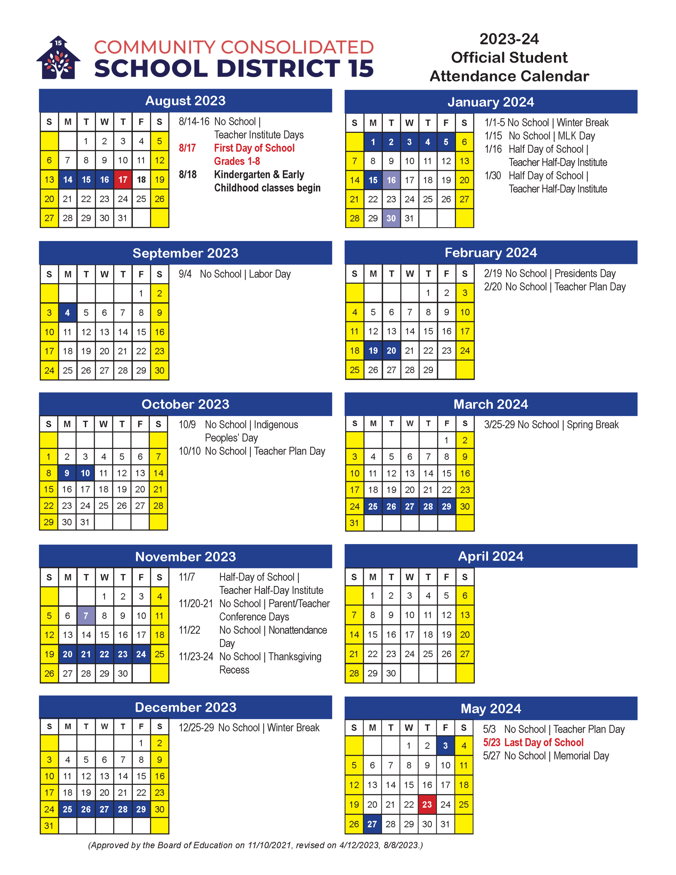 Calendars / - Official School Calendar