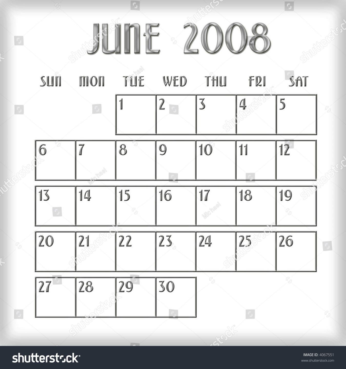 d June  Calendar: ภาพประกอบสต็อก   Shutterstock