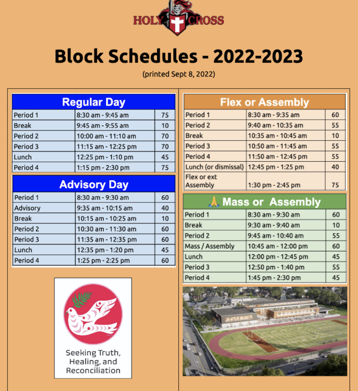 Daily Class Schedule — Holy Cross Regional High School