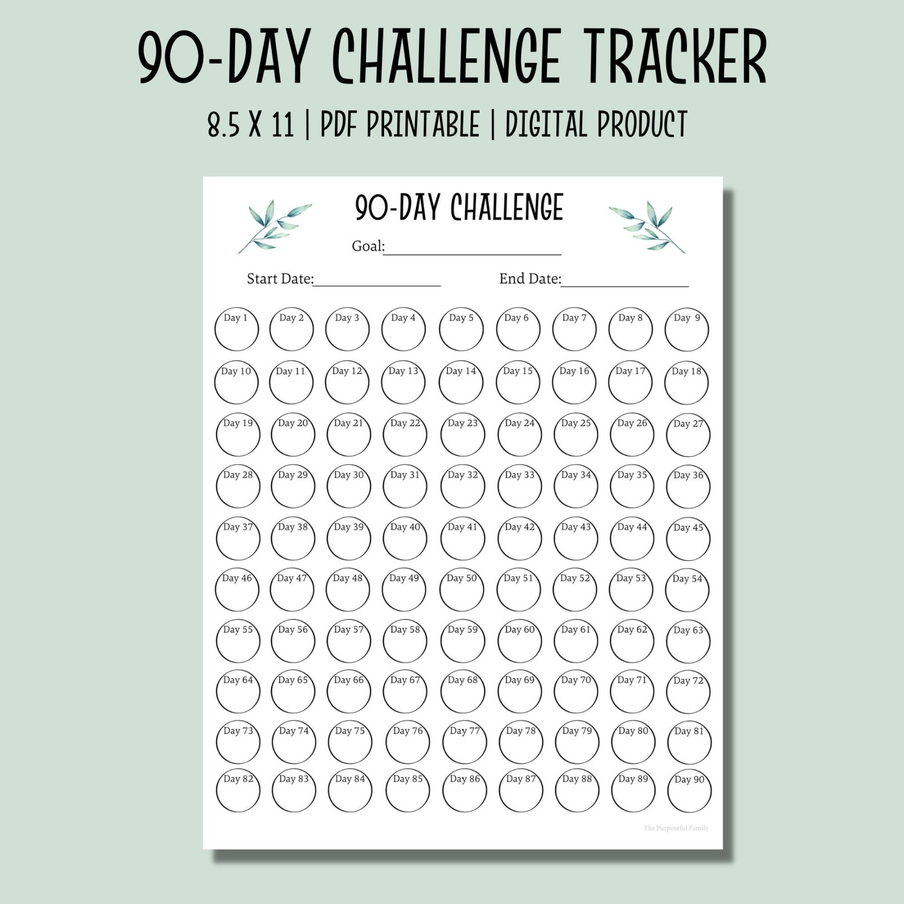 Day Challenge Tracker Printable PDF Habit Tracker - Etsy Canada
