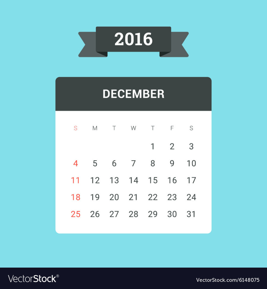 December  calendar Royalty Free Vector Image