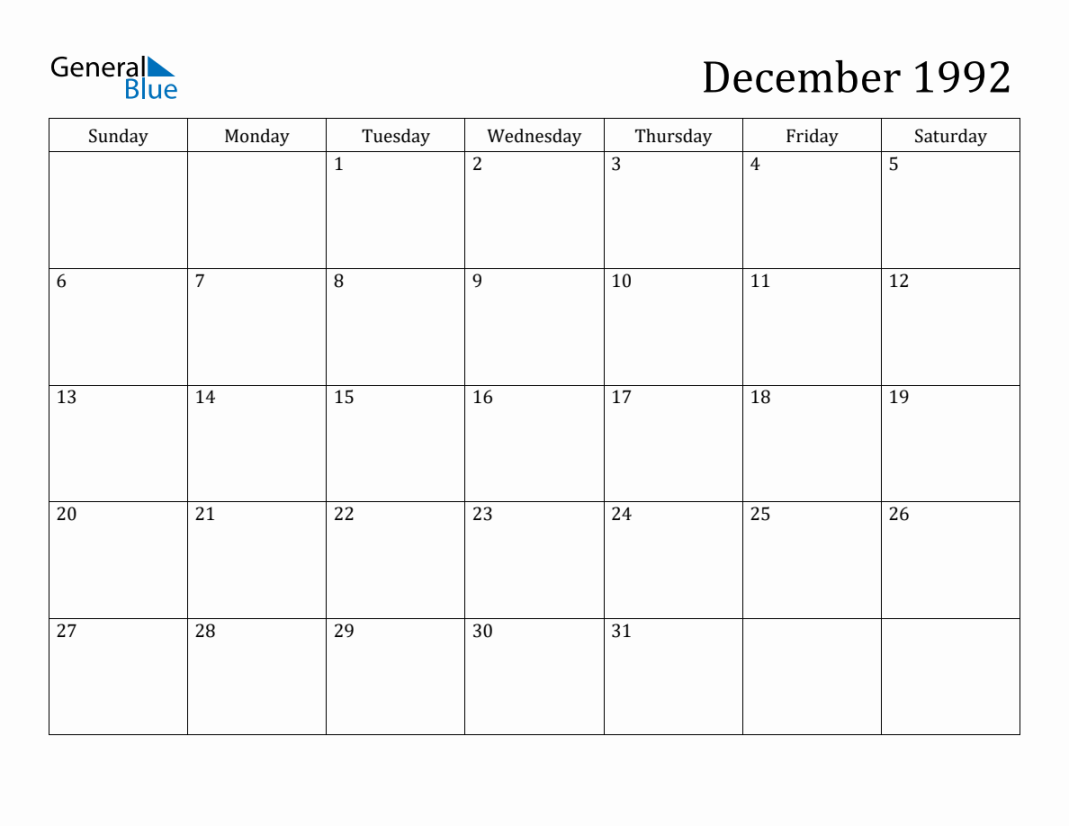 December  Monthly Calendar