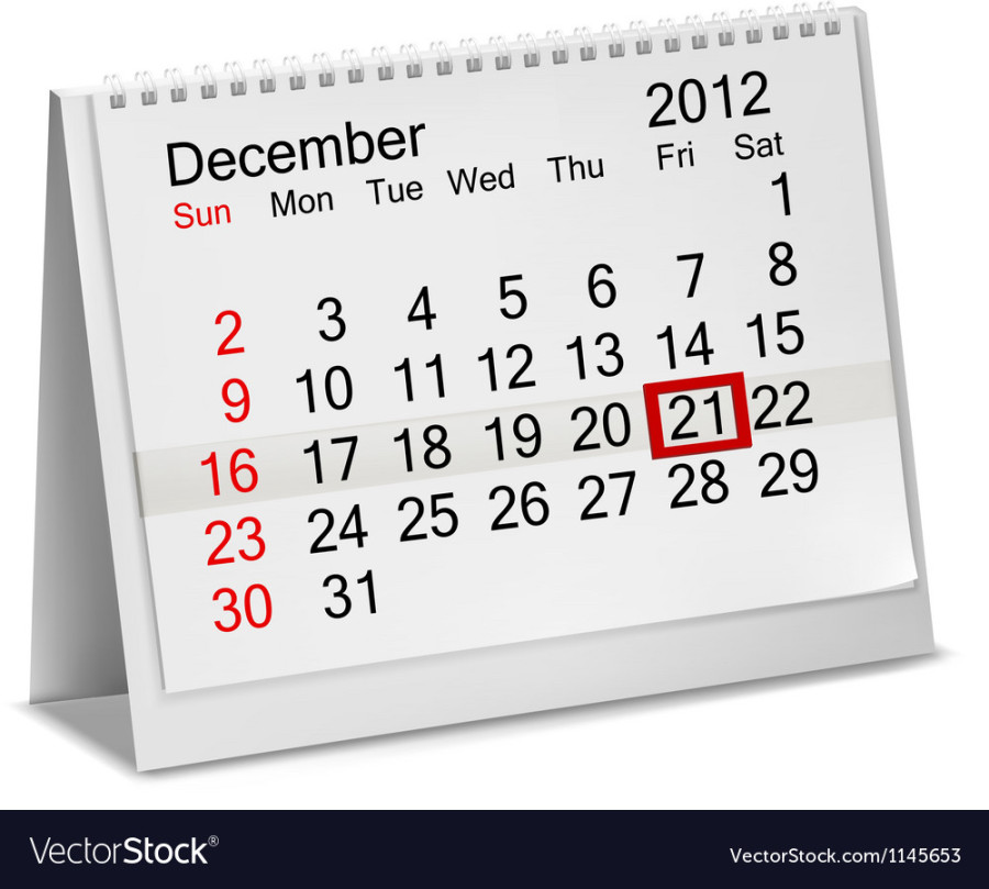 Desktop calendar - december Royalty Free Vector Image