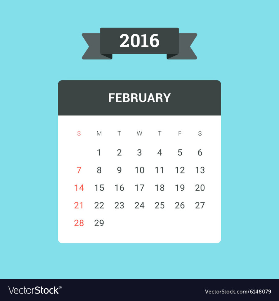 February  calendar Royalty Free Vector Image