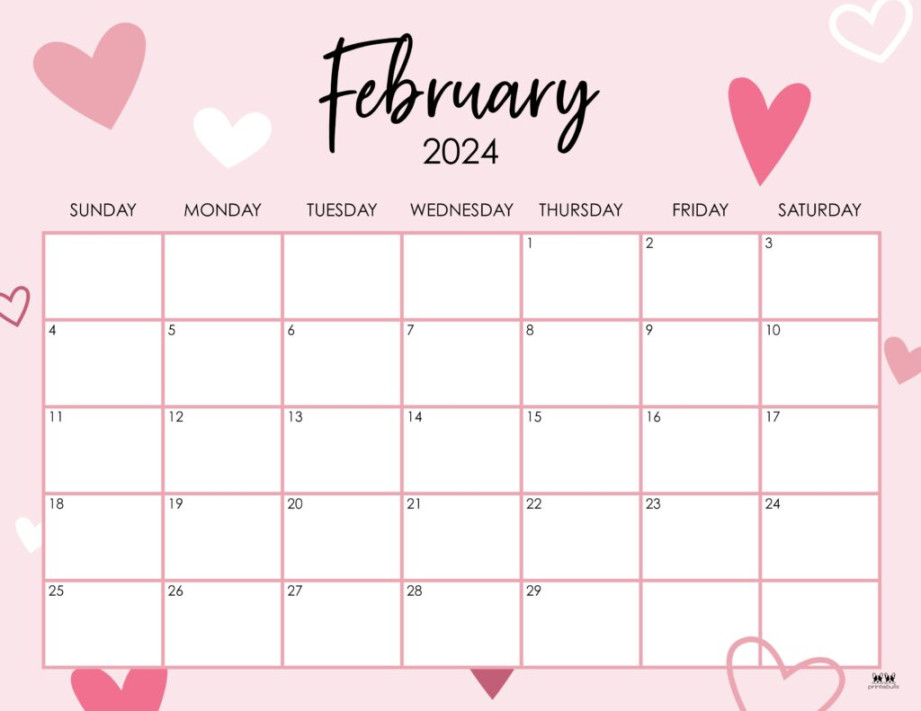 February  Calendars -  FREE Printables  Printabulls