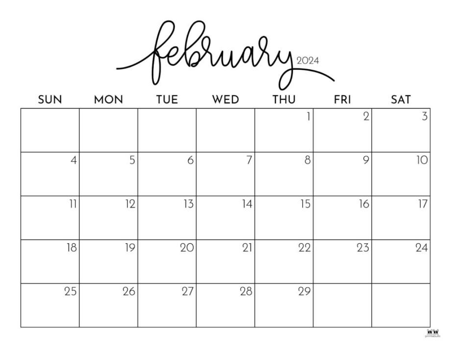 Blank Feb 2024 Calendar