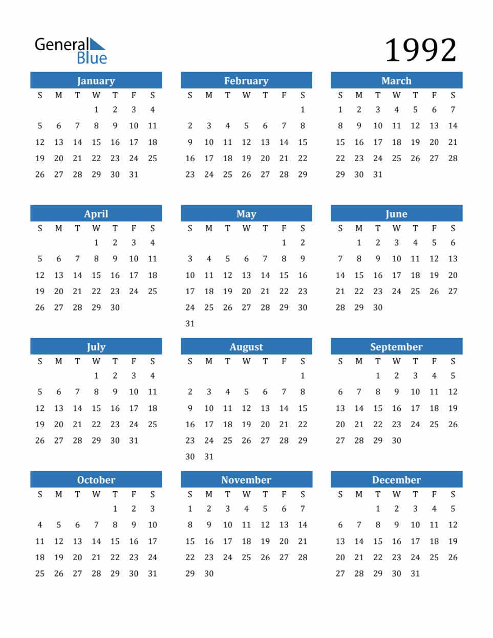 Free  Calendars in PDF, Word, Excel
