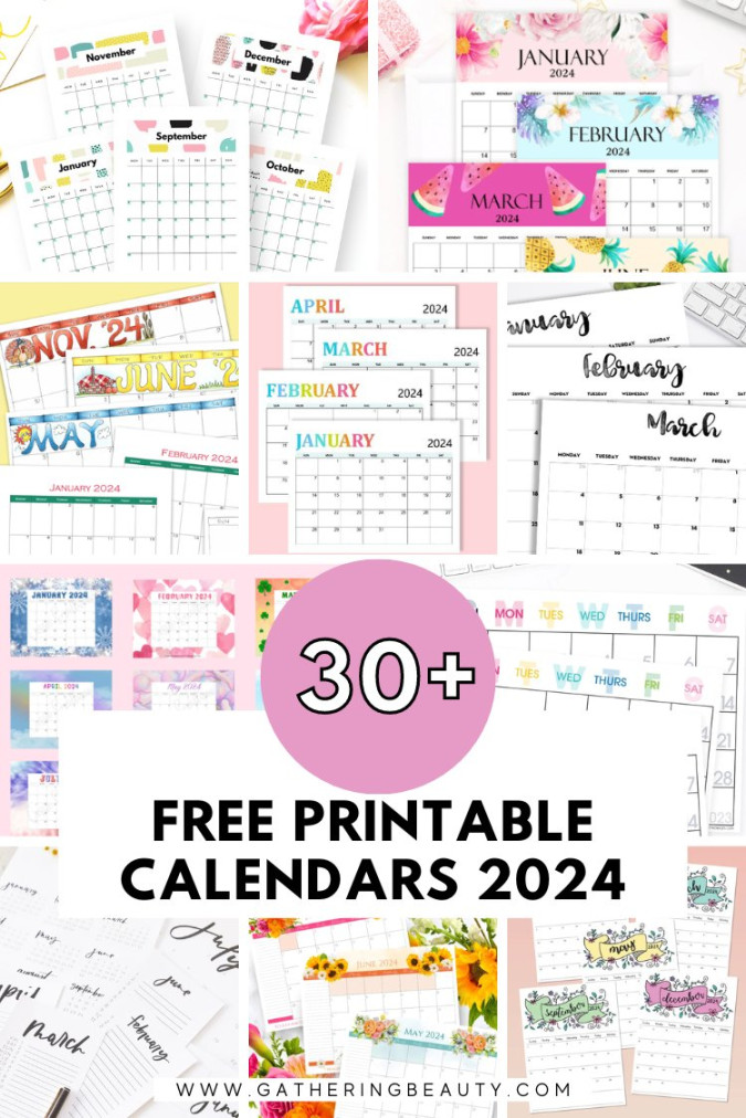 + Free Printable Calendars  — Gathering Beauty