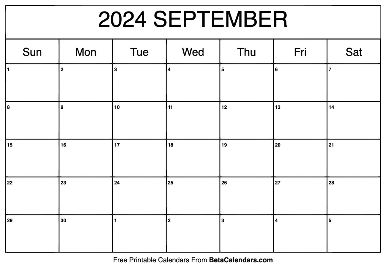 September 2024 Blank Calender