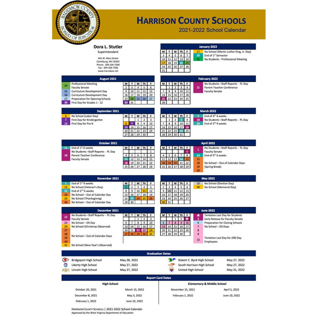 Harrison County Schools Academic Calendar -  WV News