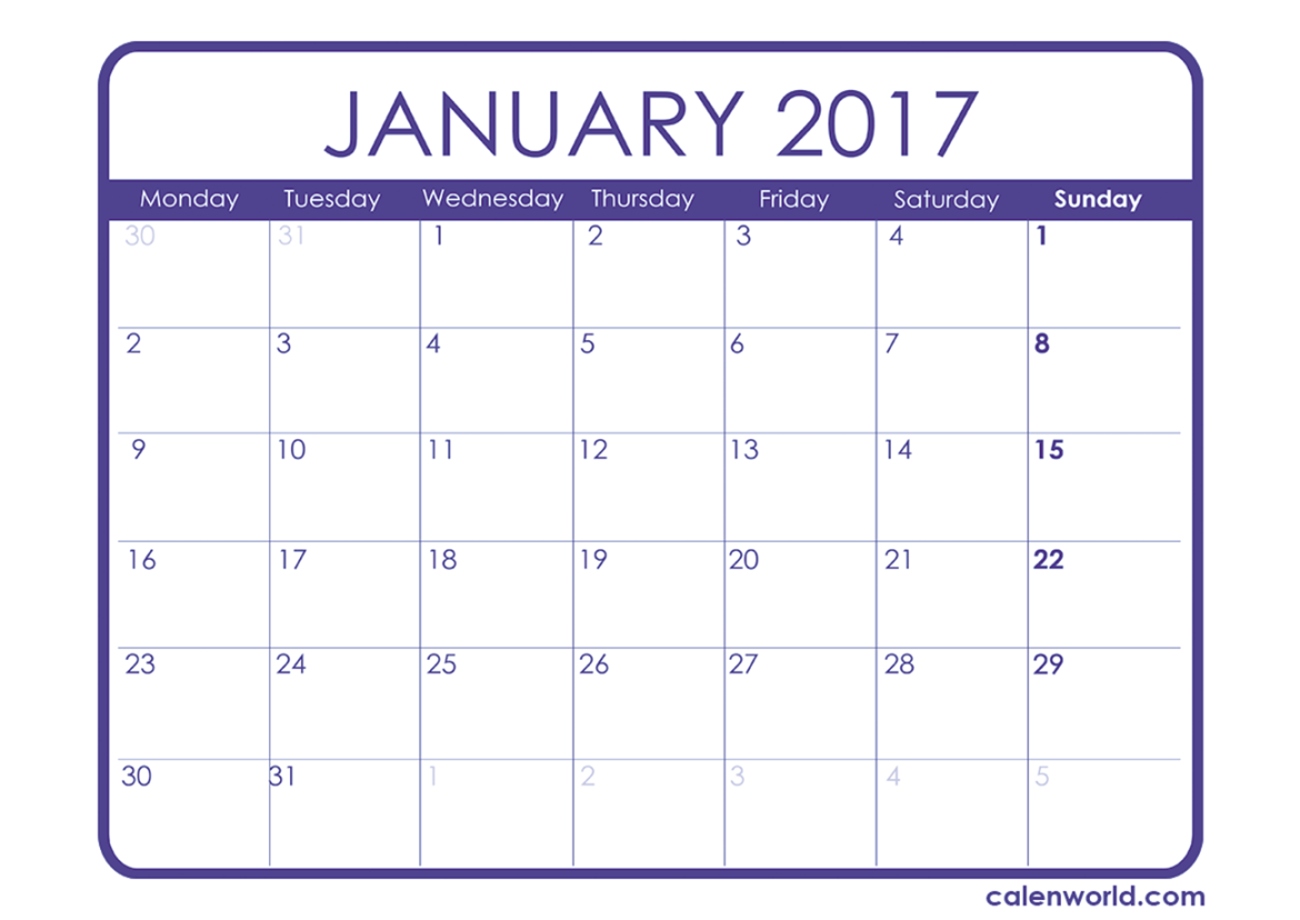 January  Calendar  Printable Calendars