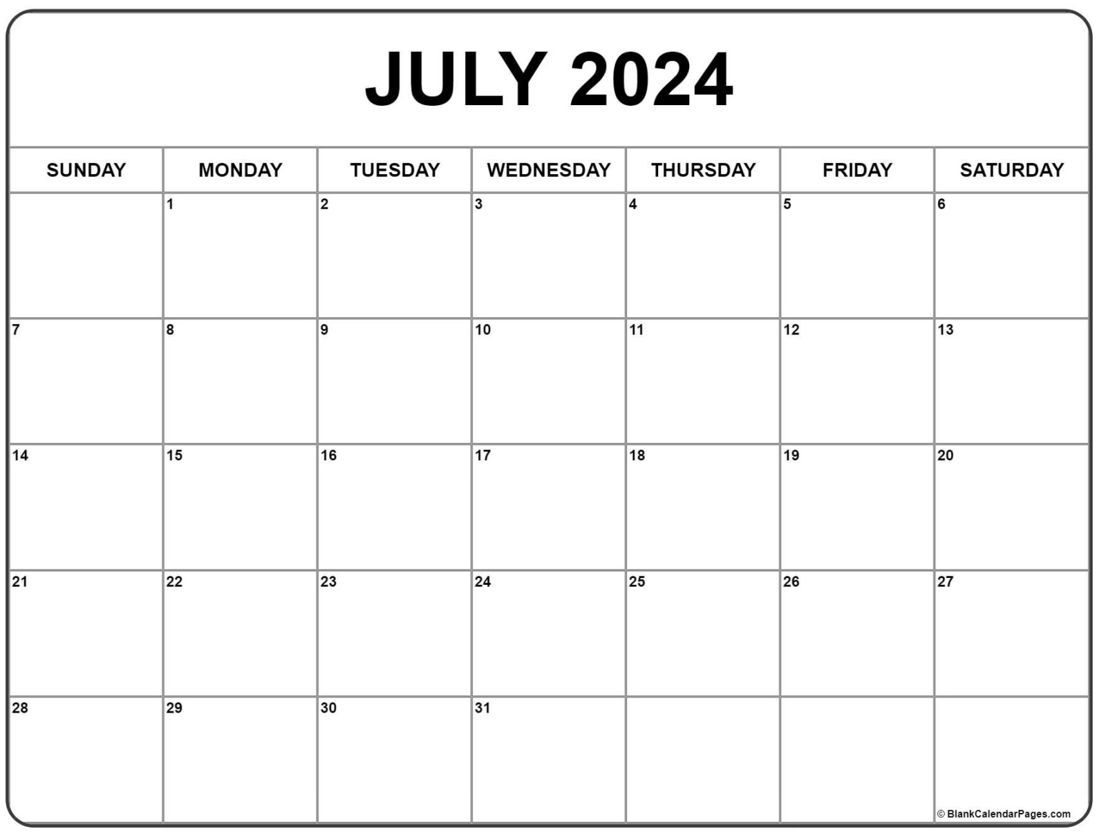 July  calendar  free printable calendar