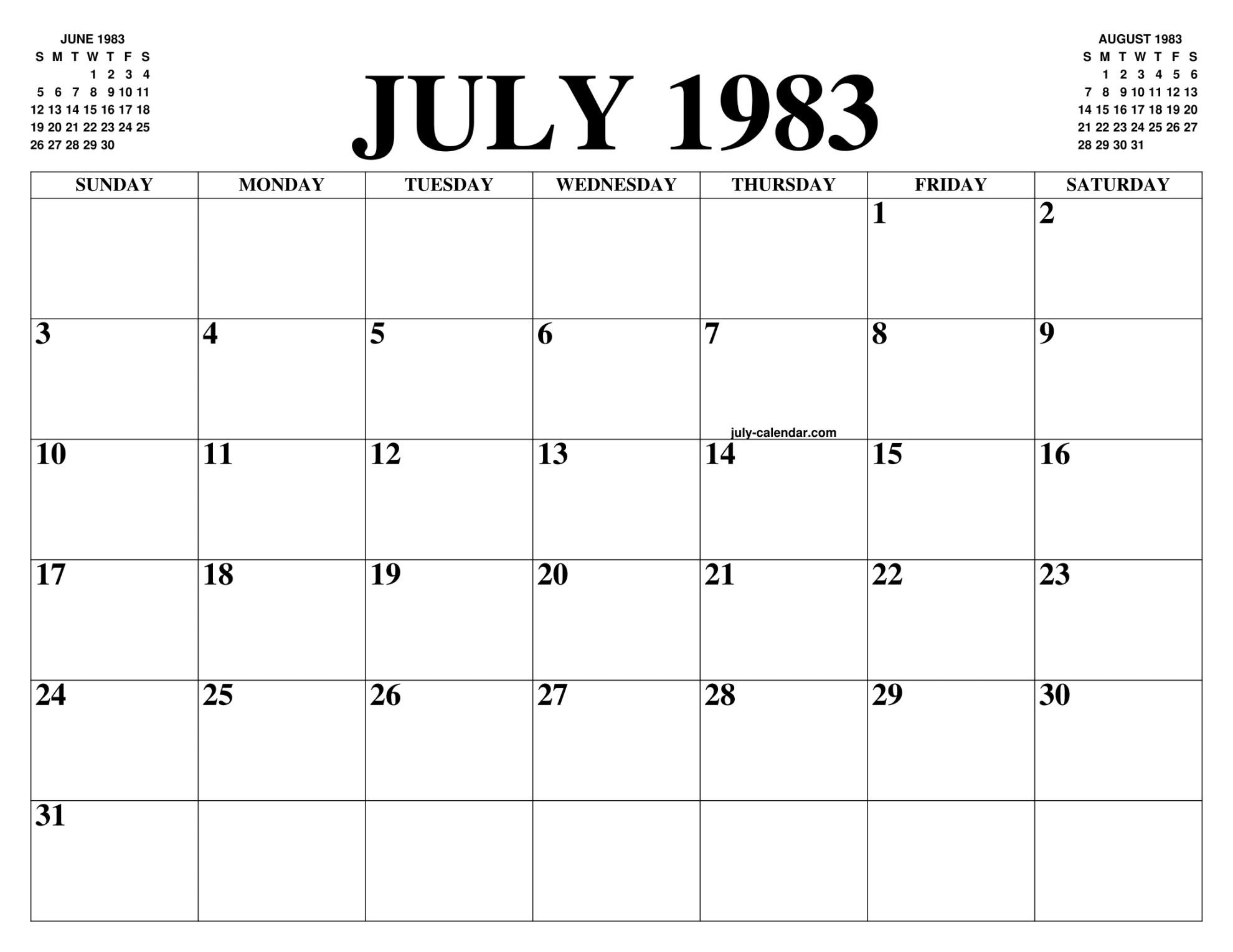 JULY  CALENDAR OF THE MONTH: FREE PRINTABLE JULY CALENDAR OF