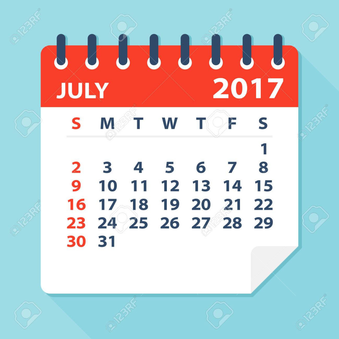 Calendar For 2017 July