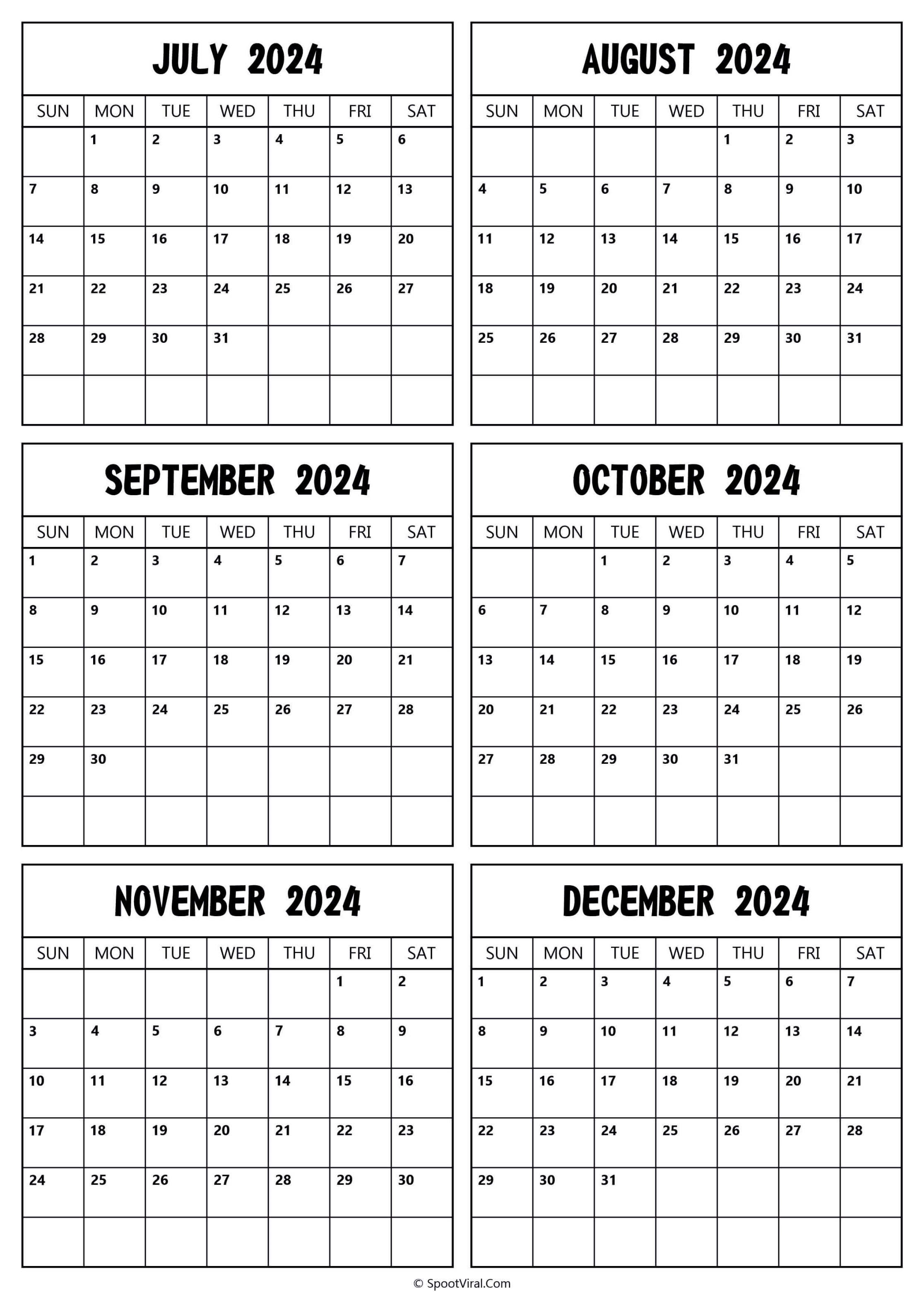 July To December 2024 Calendar Good Calendar Idea