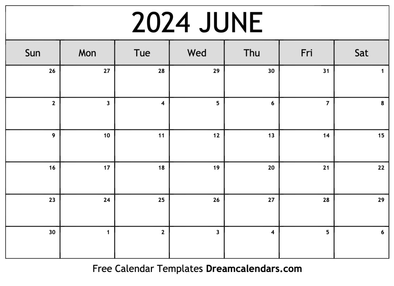 June  calendar  Free blank printable with holidays