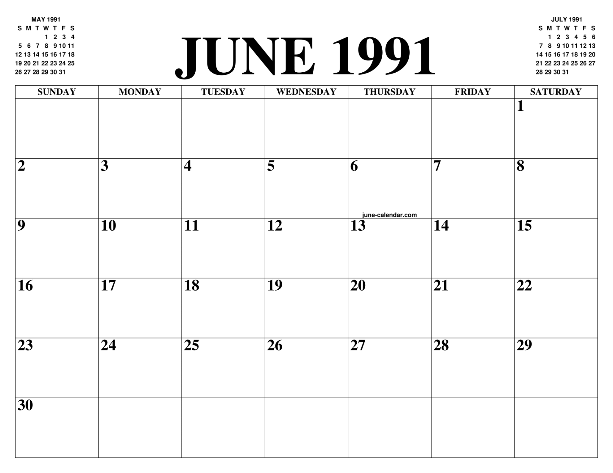 JUNE  CALENDAR OF THE MONTH: FREE PRINTABLE JUNE CALENDAR OF