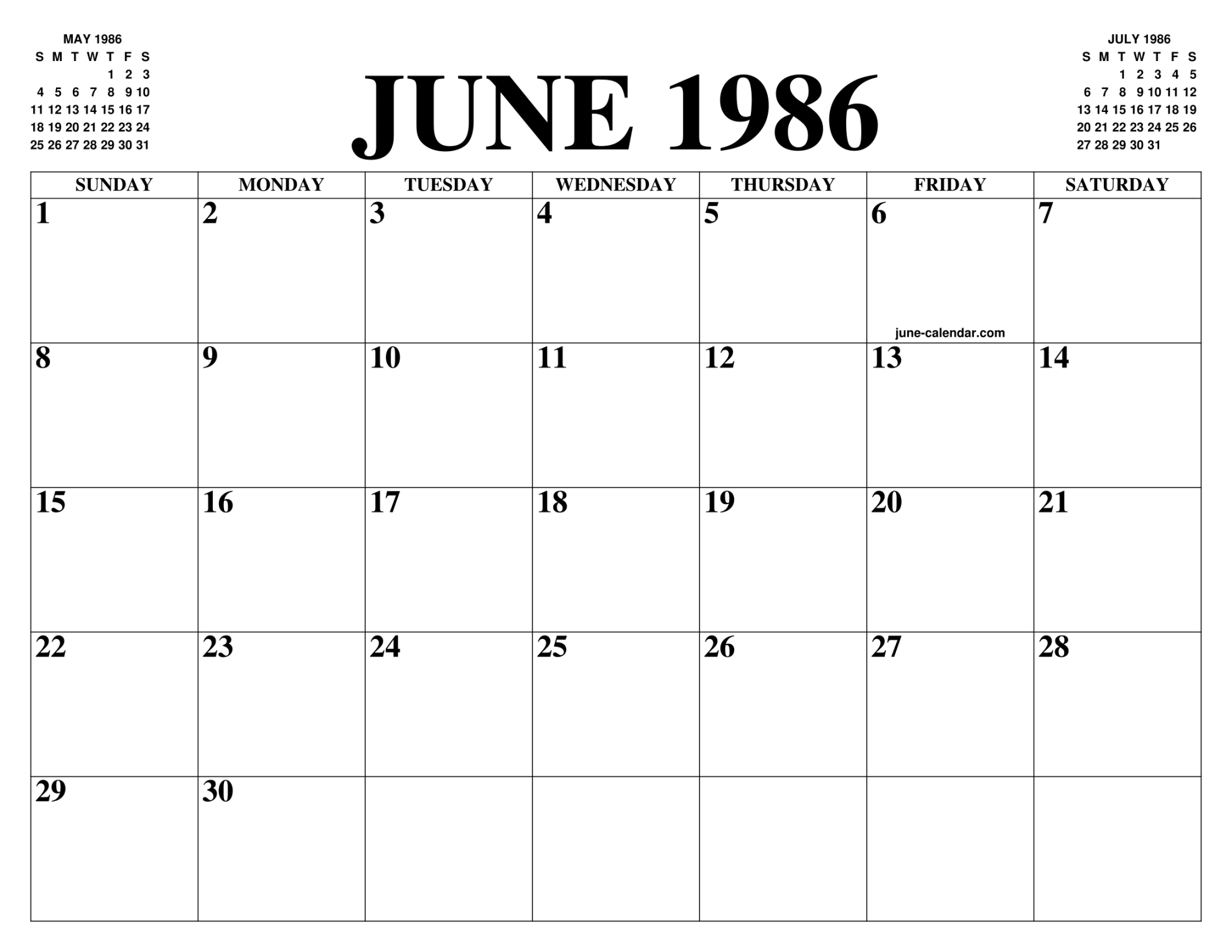 JUNE  CALENDAR OF THE MONTH: FREE PRINTABLE JUNE CALENDAR OF