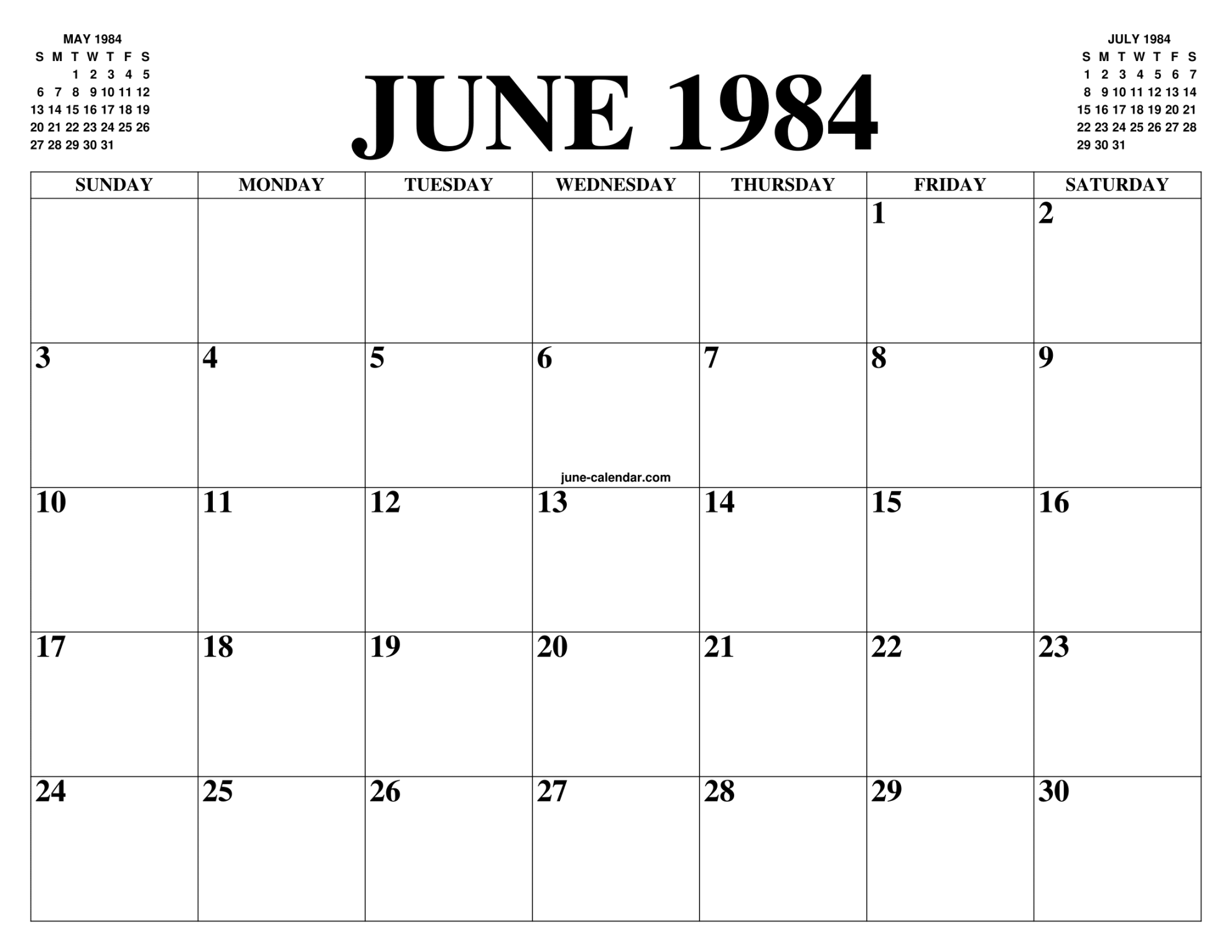 JUNE  CALENDAR OF THE MONTH: FREE PRINTABLE JUNE CALENDAR OF