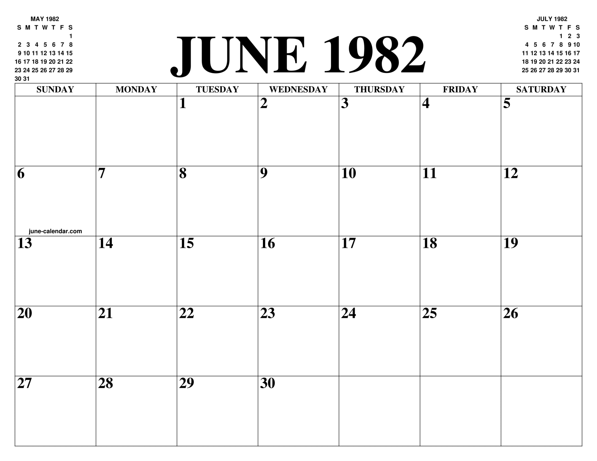 JUNE  CALENDAR OF THE MONTH: FREE PRINTABLE JUNE CALENDAR OF