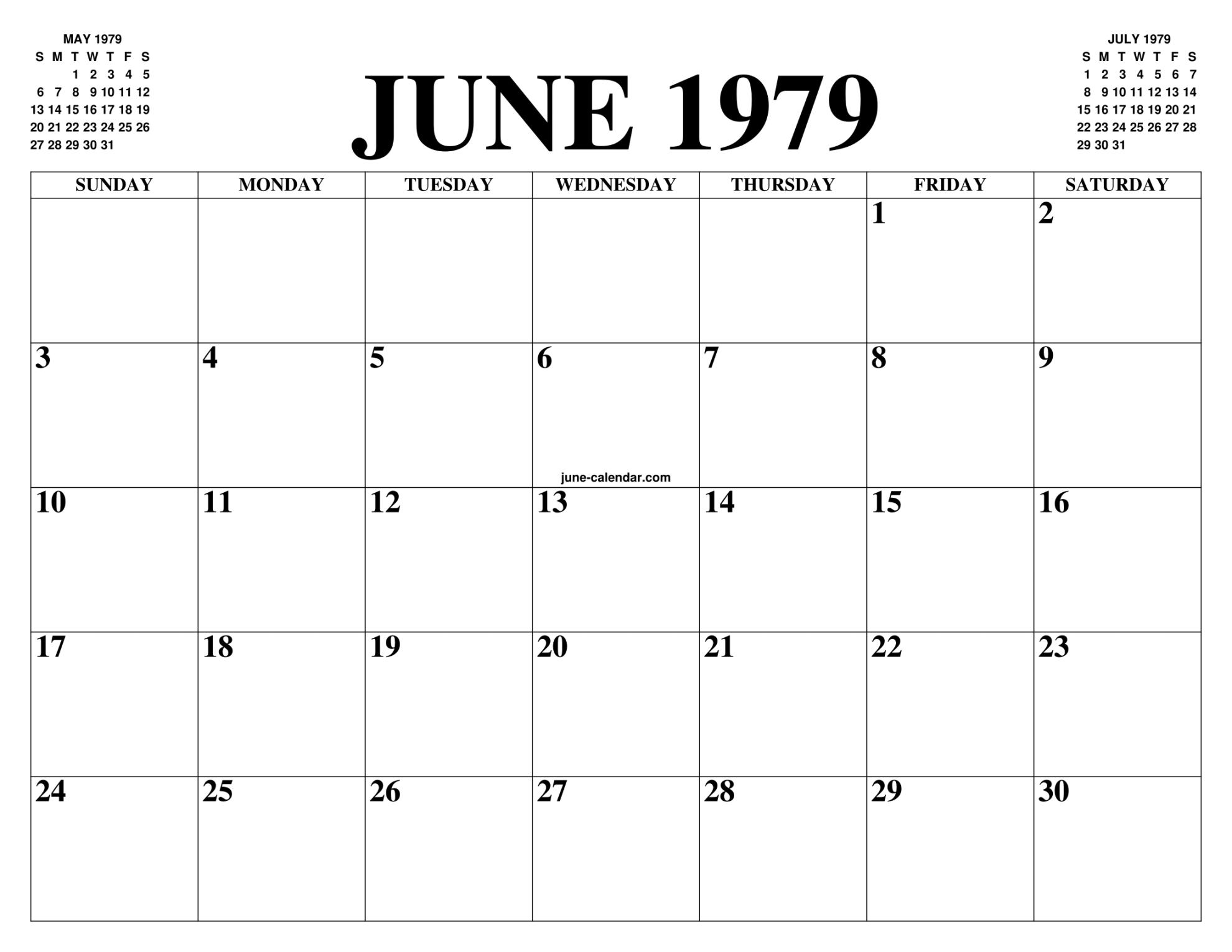 JUNE  CALENDAR OF THE MONTH: FREE PRINTABLE JUNE CALENDAR OF