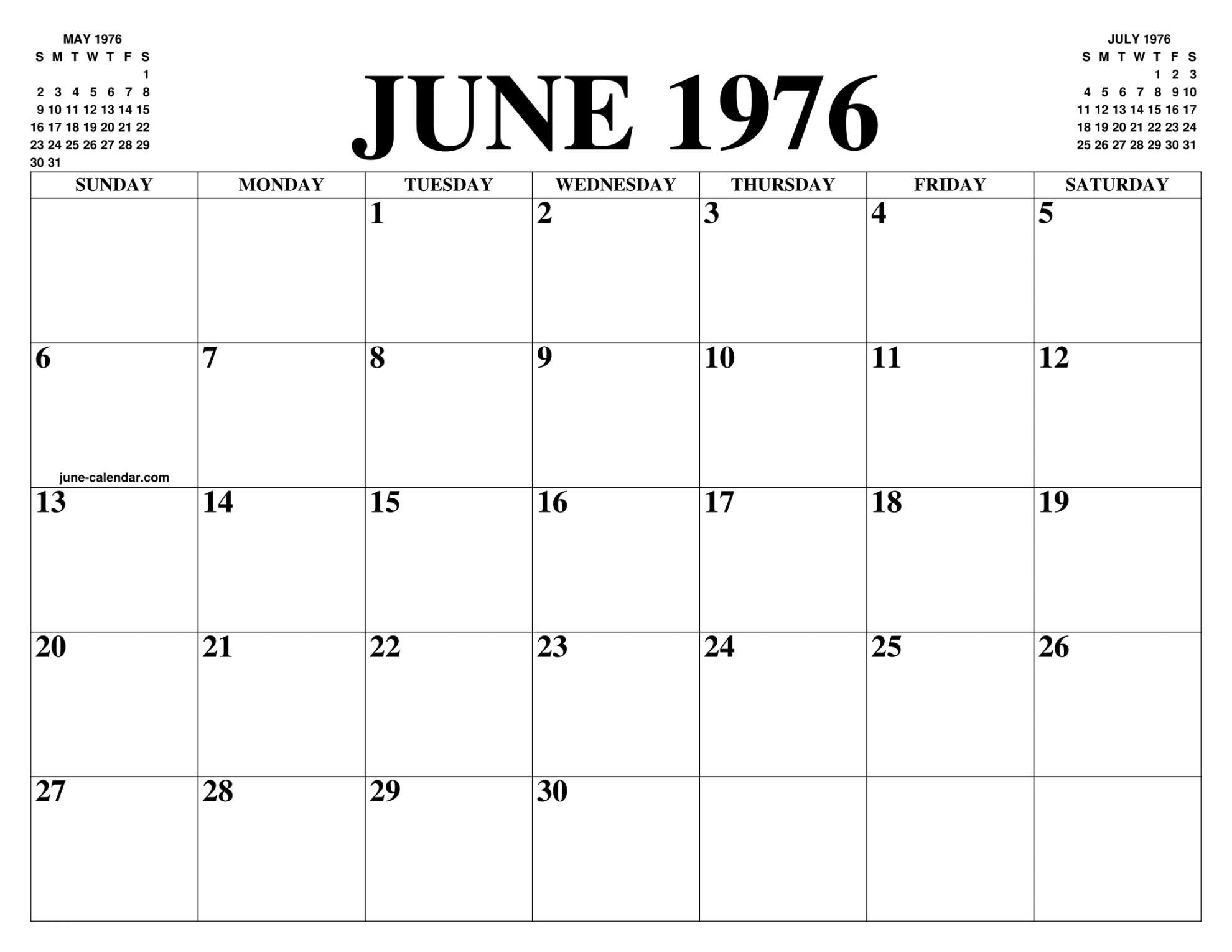 JUNE  CALENDAR OF THE MONTH: FREE PRINTABLE JUNE CALENDAR OF