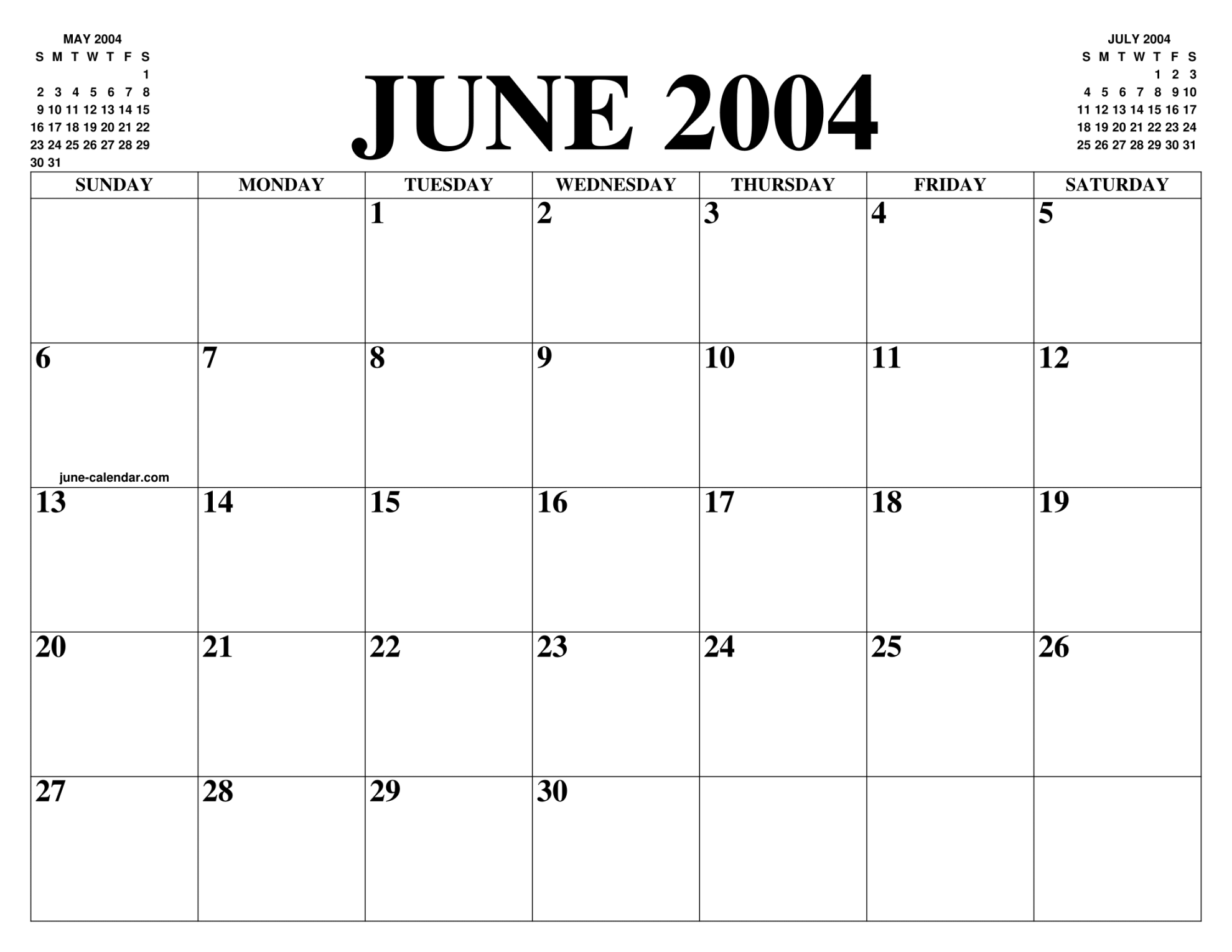JUNE  CALENDAR OF THE MONTH: FREE PRINTABLE JUNE CALENDAR OF