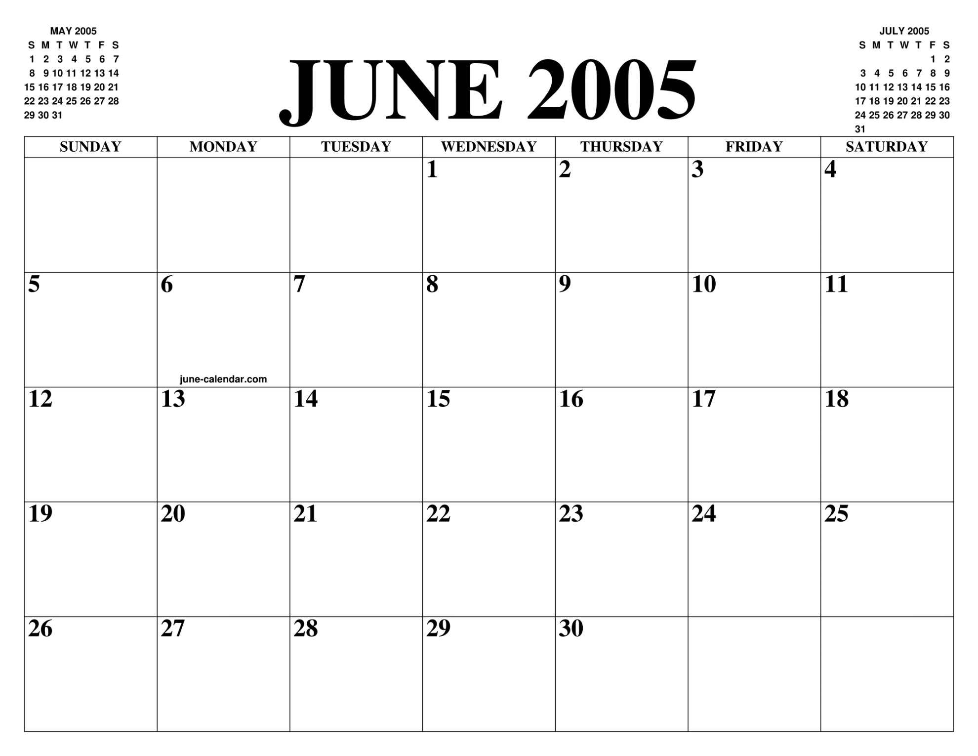 JUNE  CALENDAR OF THE MONTH: FREE PRINTABLE JUNE CALENDAR OF