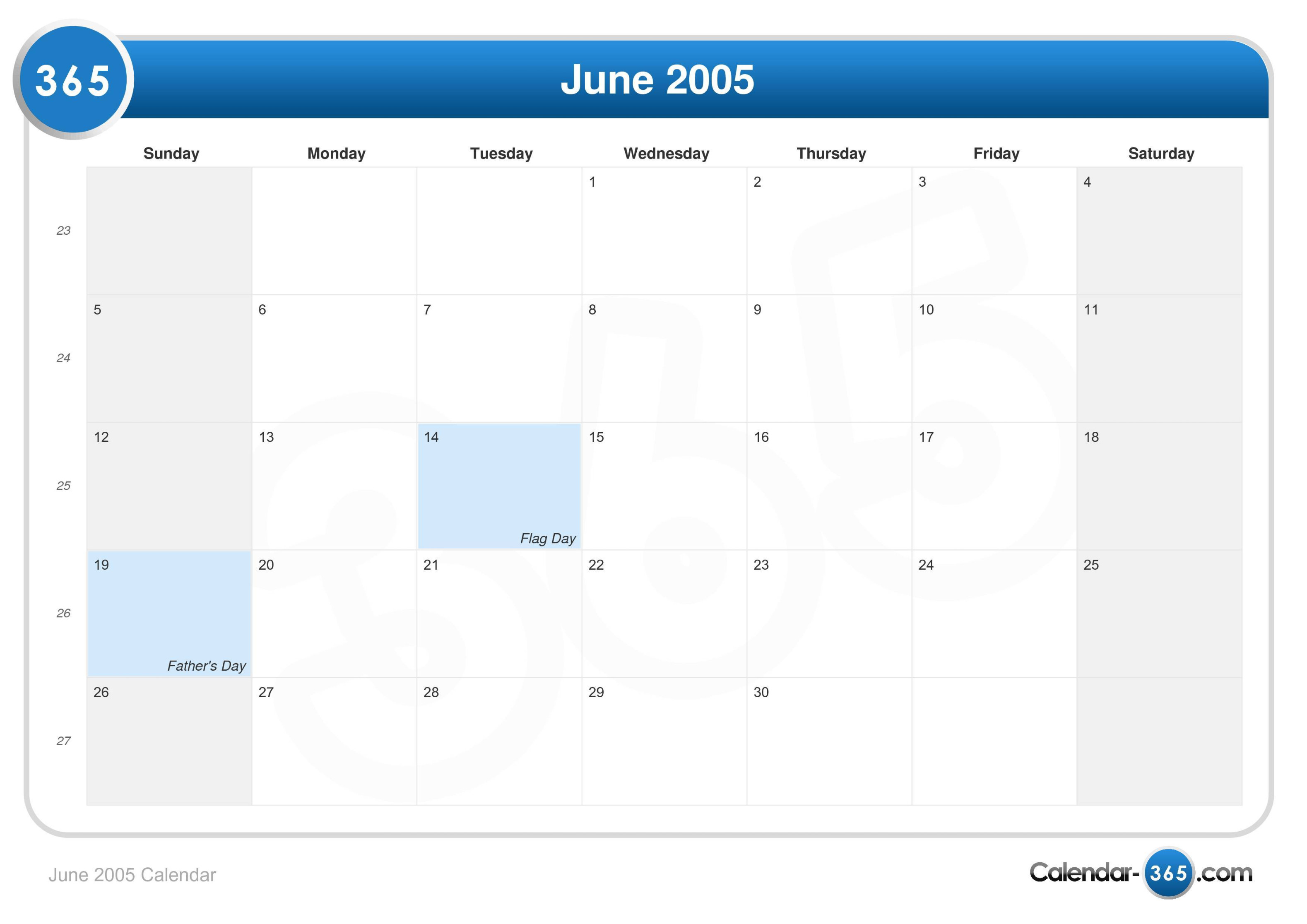 June  Calendar