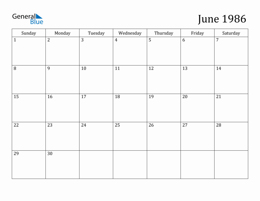 June  Monthly Calendar