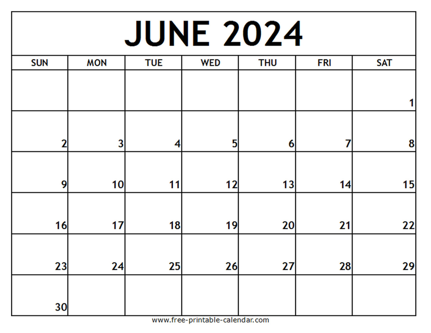 June  Printable Calendar - Free-printable-calendar