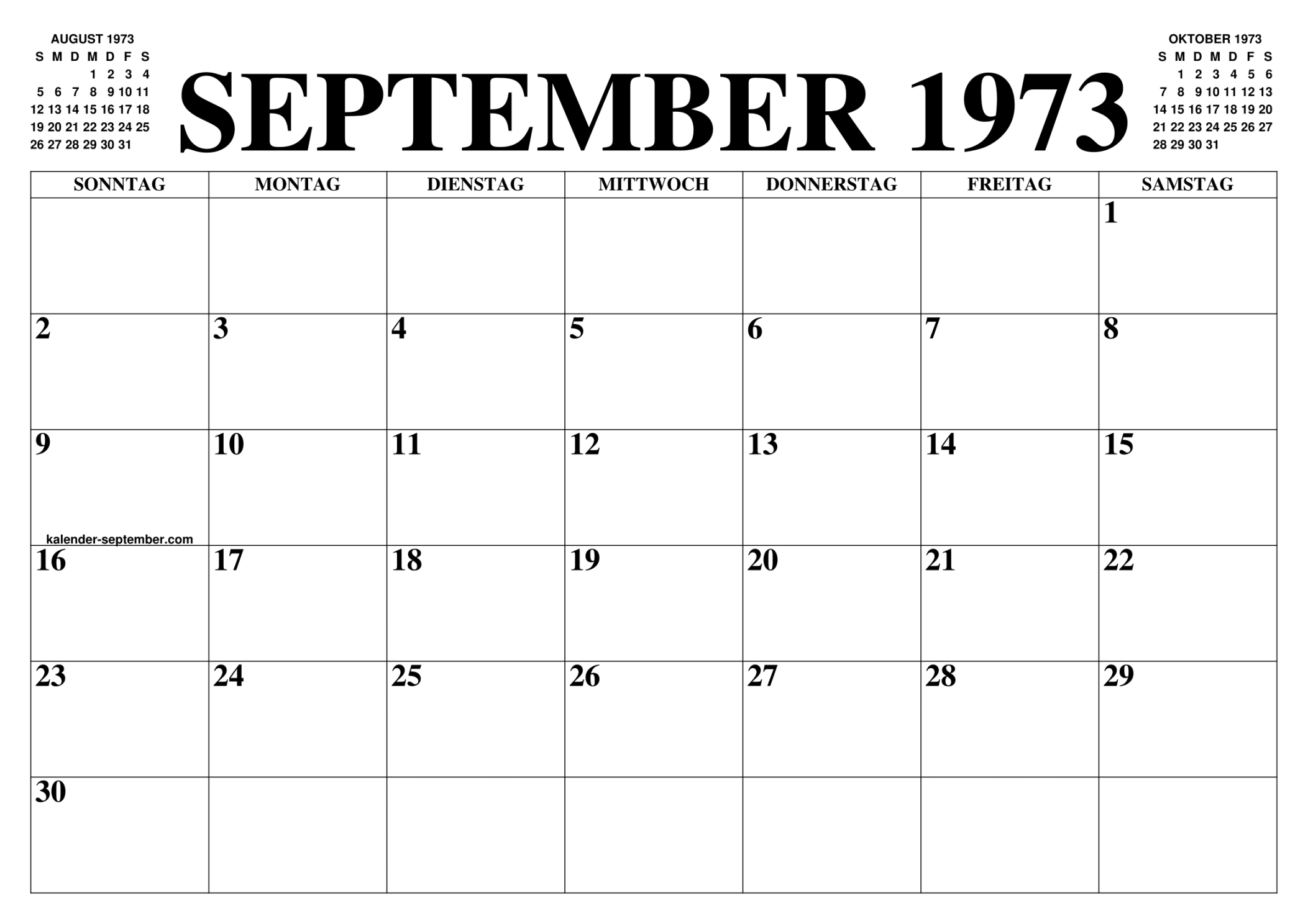 KALENDER SEPTEMBER  : SEPTEMBER KALENDER ZUM AUSDRUCKEN GRATIS