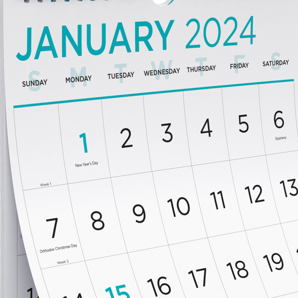 Large Print Monthly Wall Calendar