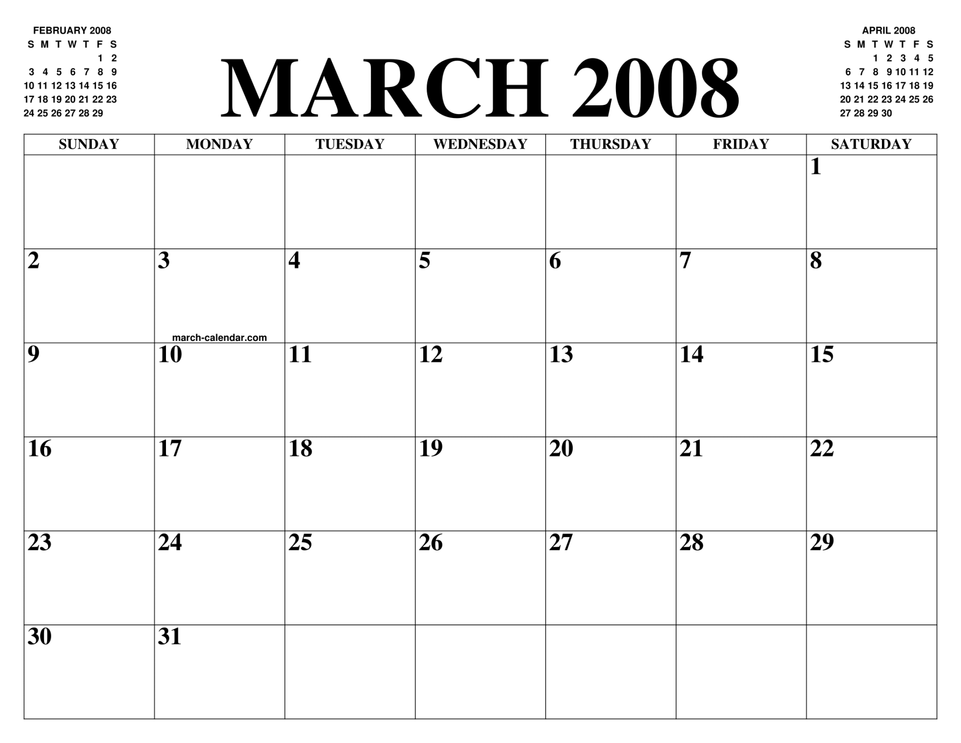 MARCH  CALENDAR OF THE MONTH: FREE PRINTABLE MARCH CALENDAR OF